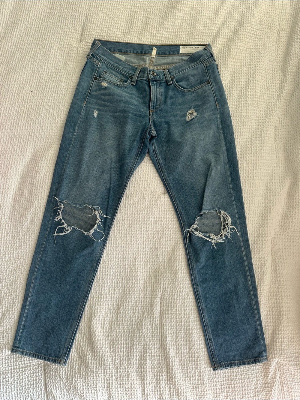 rag & bone Women's Distressed Blue Boyfriend Jeans Size 24
